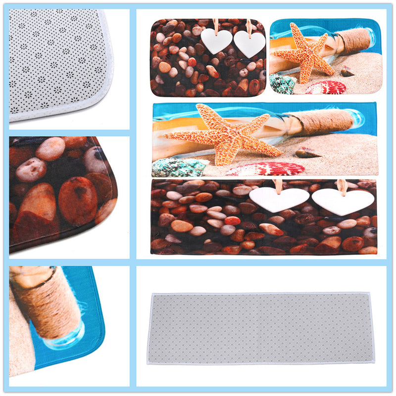 Classic Cobblestone Starfish Non-slip Rug Soft Bathroom Mat Doormat Carpet