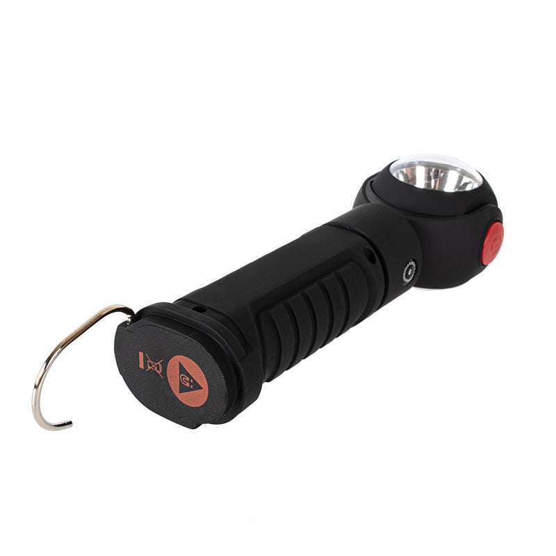XANES TM-D13 Q5+COB 7Modes 360 Rotating Head Flashlight With 18650 Battery 1500mAh USB Charging Magnetic Attraction Hook LED Torch Light