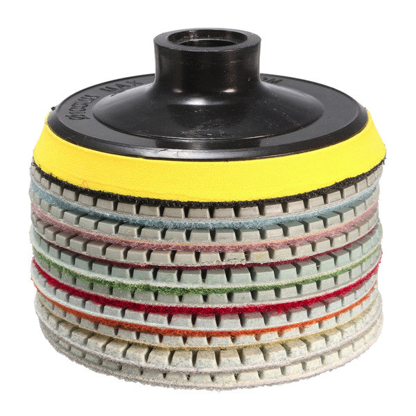10pcs 4 Inch 50 to 6000 Grit Diamond Polishing Pads for Granite Marble Polish