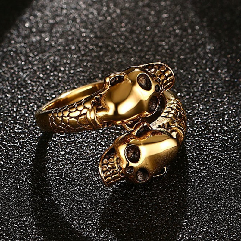 Halloween Cool Stainless Steel Skull Head Ring Punk Men Jewelry Finger Ring for Men