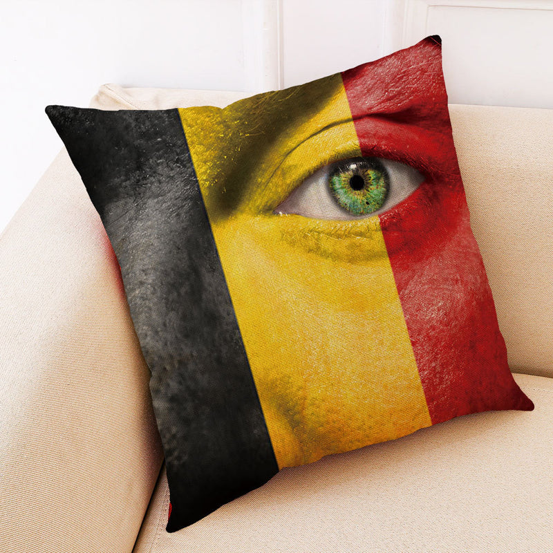 Honana BX The 2018 World Cup Cotton Linen Cushion Pillow Case Eye National Flag Pillow Cover