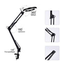 Flexible Desk Large 22cm+22cm  5X USB LED Magnifying Glass 3 Colors Illuminated Magnifier Lamp Loupe Reading/Rework Soldering with with Short Bracket