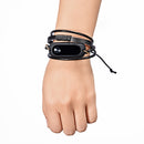 Leather Bracelet Replacement Wrist Strap for Xiaomi Mi Band 2 Smart Wristband