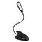 Battery Powered Flexible 1W 5 LED Clip Night Light 3 Brightness Modes Table Lamp for Reading Book