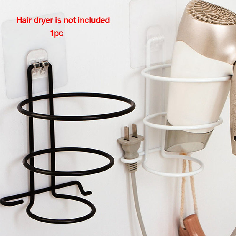 Hair Dryer Iron Rack Holder Organizer Bathroom Wall Mounted Storage Stand Hanger