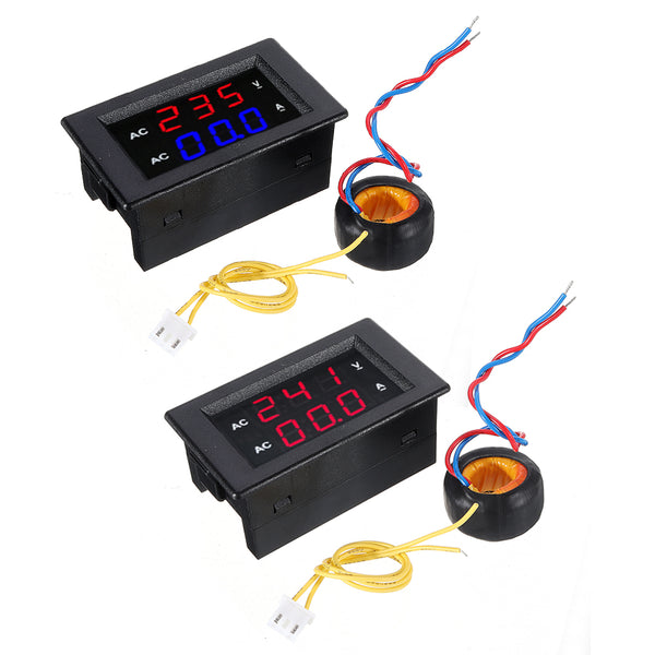 AC100-300V 0-10A Red Blue / Red Red AC Digital Dual LED Display Voltmeter Ammeter Amp Volt Voltage Current Meter Tester