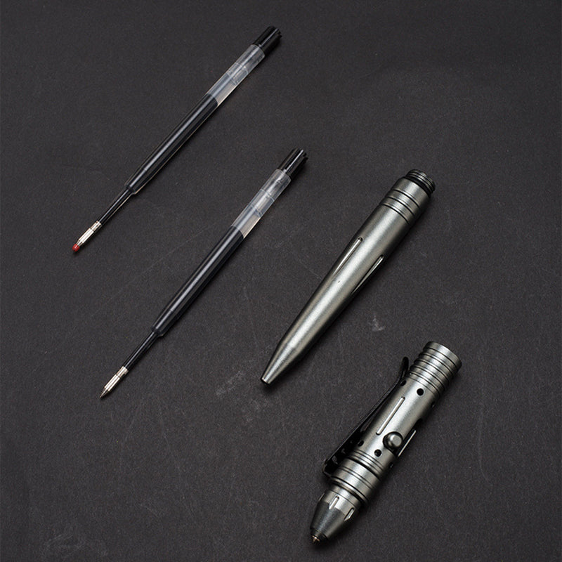 Outdoor Aluminum Alloy Tungsten Steel Head Tactical Pen Self De-fense Anti-wolf Protection Pen Survival Safe Security Tool