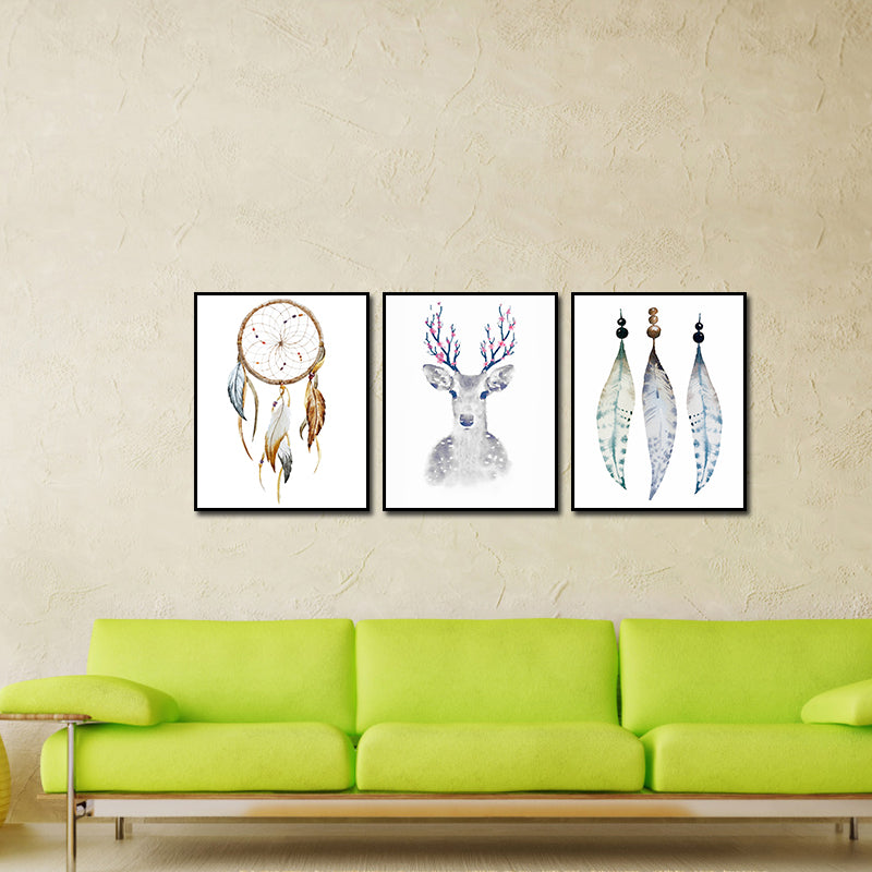 Miico Hand Painted Three Combination Decorative Paintings Simple Style Oil Painting Wall Art For Home Decoration