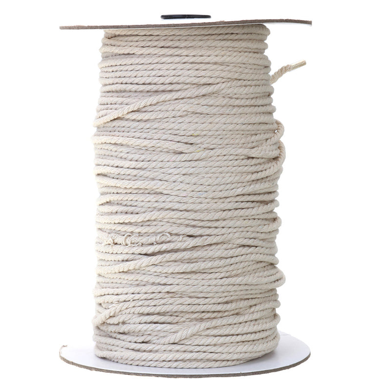 3/4/5/6mm Natural White Braided Wire Cotton Twisted Cord Rope DIY Craft Macrame String