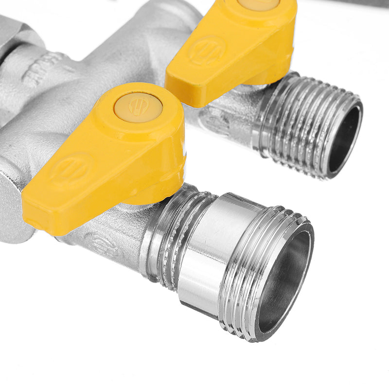 1/2'' Garden Hose Maniford Quick Connector 2 Outlet Two Way Splitter Valve Adapter Hose Connector Splitter for Washing Machine Faucet