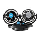 DC12V 2 Head 360Rotation Car Auto Vehicle Cooling Air Fan Silent Cooler 2 Speed