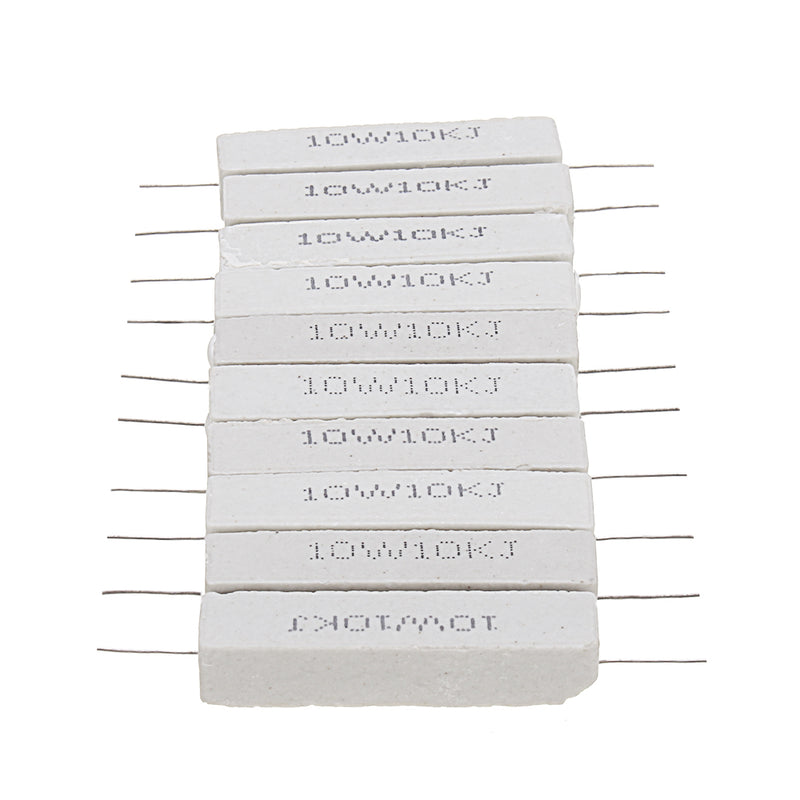 50pcs 10W 10K ohm 10KR Ceramic Cement Resistor
