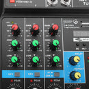 TU04 Mini 4 Channel Audio Mixer with Sound Card Mixing Console Support bluetooth USB Bass for Home Music Webcast K Song