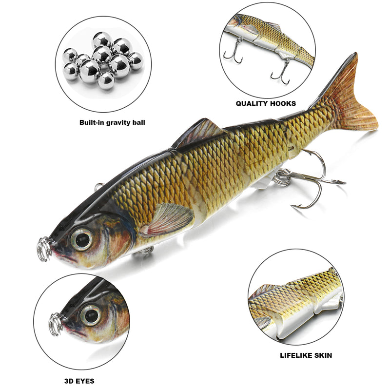 ZANLURE 15CM fish lures 4D Rattle Trout Shad Lures - Pike Zander Salmon Predator Fishing