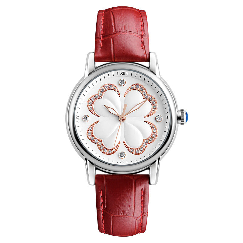 SKMEI 9159 Women Leather Strap Casual Dress Quartz Watch