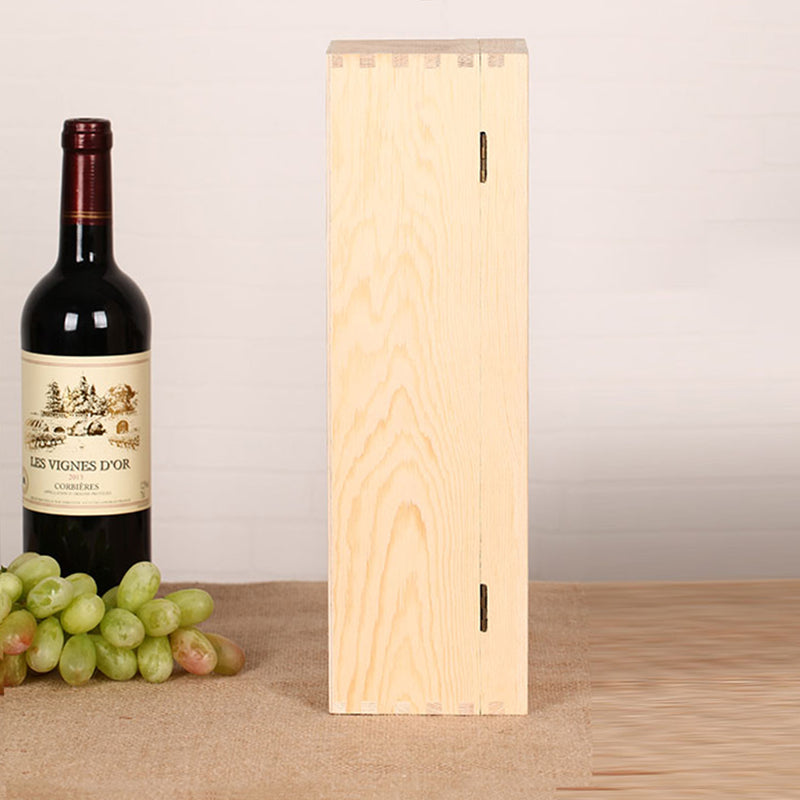 Unpainted Wooden W ine Box Barrel Pine Wood Single Bottle Packing Storage Case Gift