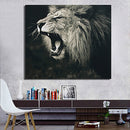 Unframed Lion Animal Painting Silk Cloth Poster Modern Art Picture Wall Sticker Home Decor