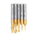 Drillpro 5pcs 2 Flute 2/3/4/5/6mm Milling Cutter HSS Titanium Coated 6mm Shank End Mill CNC Tool