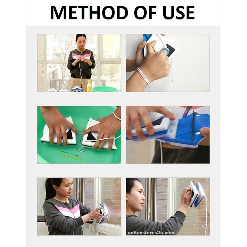 Glass Double Sided Faced Window Magnetic Wiper Cleaning Brushes Glass 3-10mm