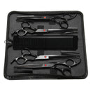 Pet Cat Dog Grooming Kit 7 Inch Scissors Hair Cutting Curved Thinning Shears Comb