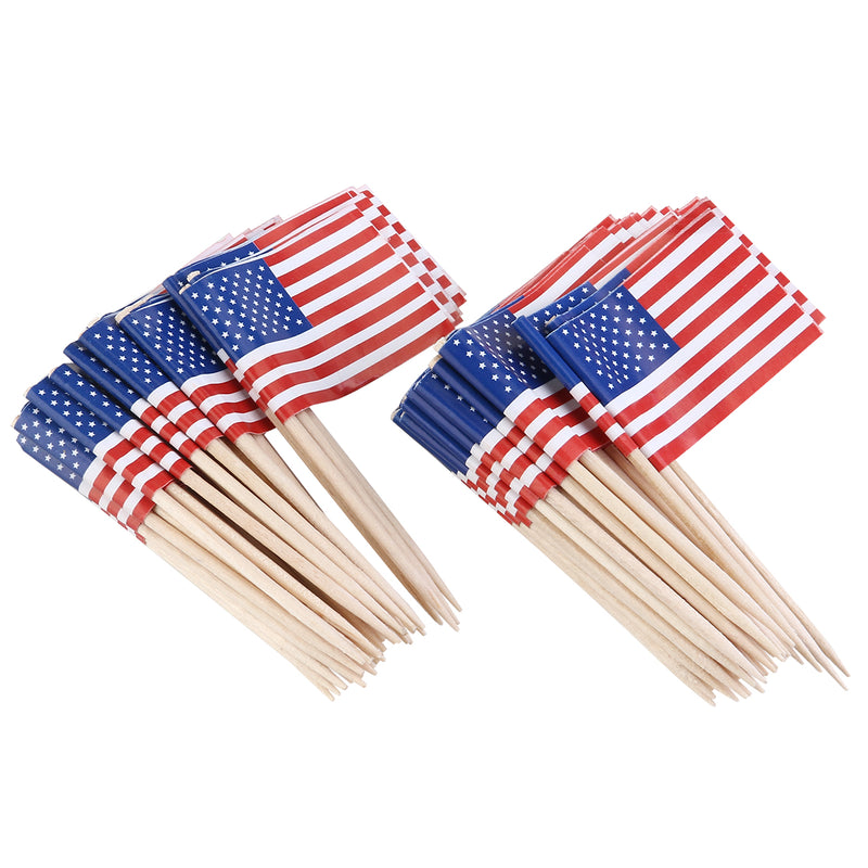 Honana 50 Pcs/Lot Flag Fruit Toothpick Paper Flag Food Picks Cake Toothpicks World-Cup Fruit Sticks