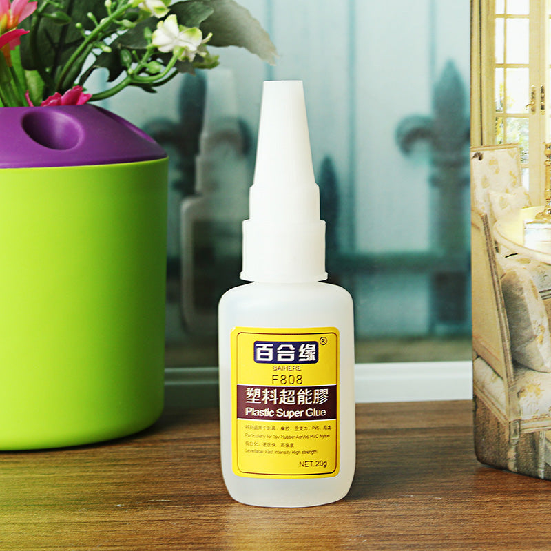 BAIHERE 20g 808 Plastic Super Glue Strong Instant Adhesive for Rubber ABS PVC Plastic Nylon Acrylic