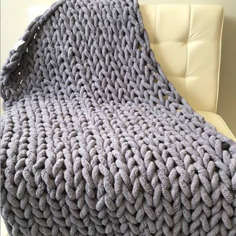 60 x 60cm Warm Winter Luxury Handmade Crocheted Bed Knitted Sofa Cover Blankets