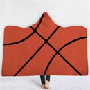 3D Sport Hooded Blankets Printed Warm Winter Wearable Soft Plush Mats Thick Nap
