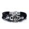 Trendy Leather Punk Skull Head Chain Vintage Men Bracelet Jewelry for Men
