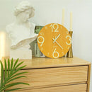 12'' Glow In The Dark Mute Wood Wall Clock For Home Living Room Outdoor Gifts