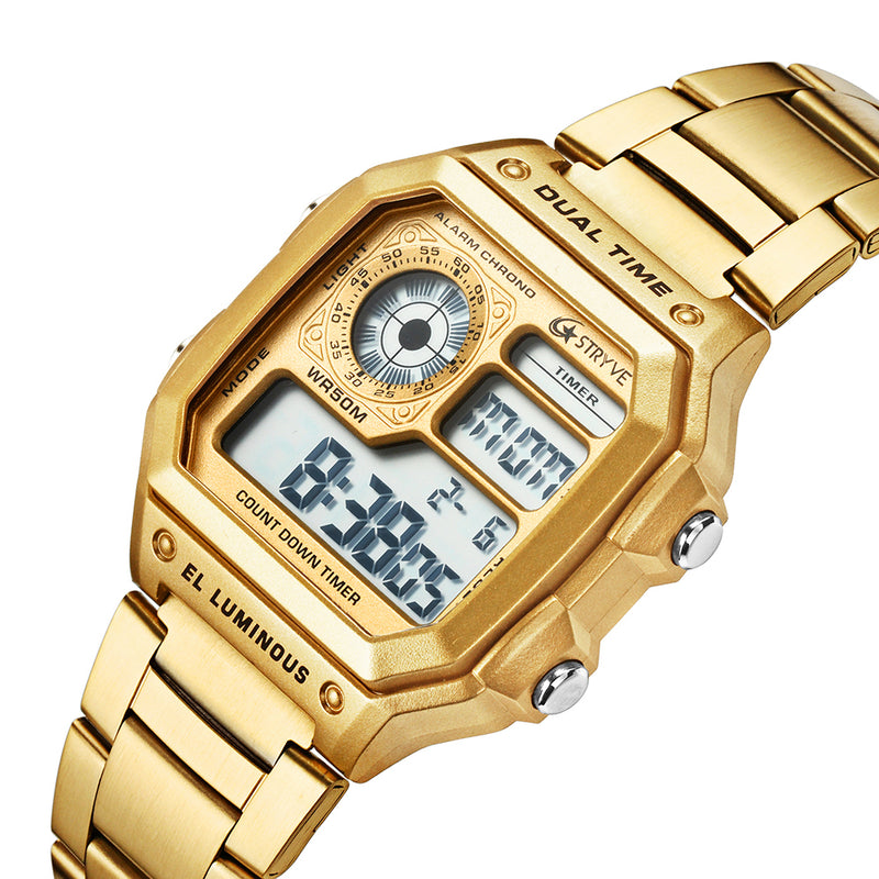 STRYVE S8007 Luminous Display Alarm Date Week Display Countdown Men Sport Digital Watch