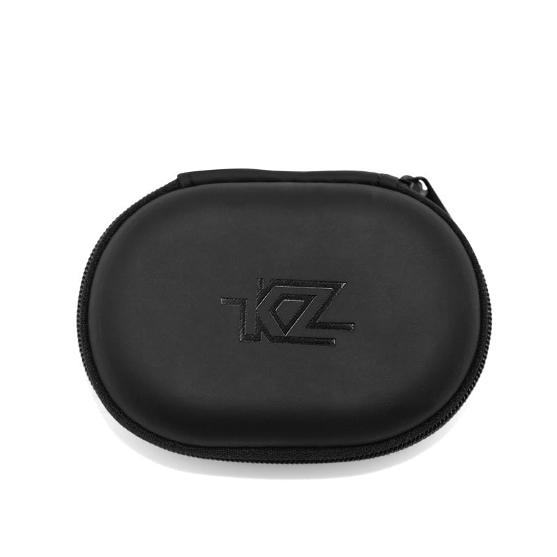 Original KZ Oval PU Earphone Bag Portable Shockproof Zipper Earphone Cable Storage Box Case