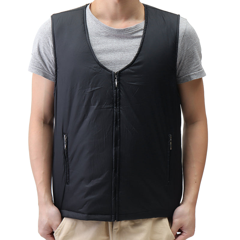 Electric Black Vest Heated Waistcoat Cloth Thermal Warm Pad Winter Body Warmer