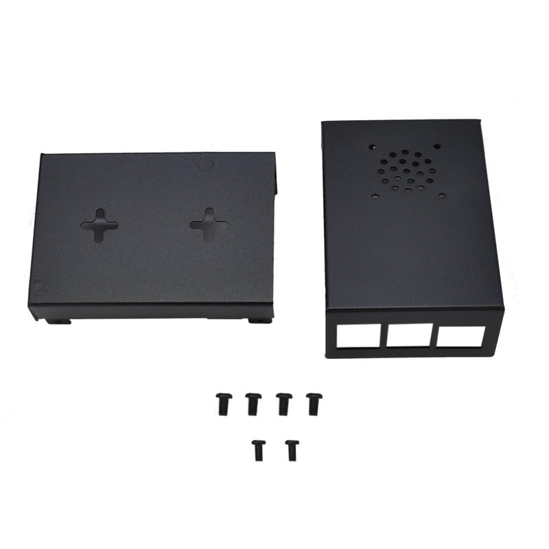 Black/Silver Aluminum Alloy Protective Enclosure Shell Case For Raspberry Pi 4
