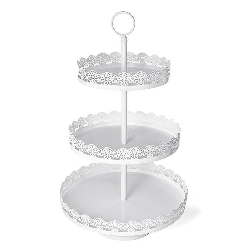 3-Tier Cupcake Stand Metal Cake Dessert Wedding Event Party Display Tower Plate Decorations