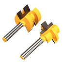 Drillpro RB4 2pcs 1/4 Inch Shank Router Bits Square Tooth Tenon Cutter