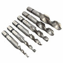Drillpro DB-C4 HSS 1/4 Inch Hex Shank Combination Metric Drill Tap Bit M3/M4/M5/M6/M8/M10