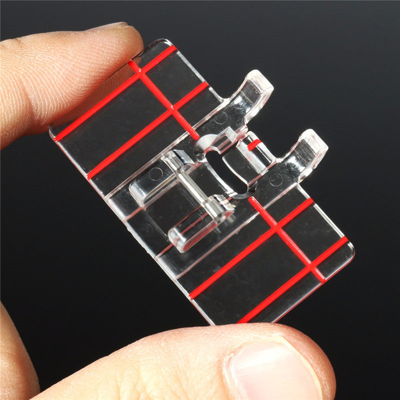 Sewing Machine Parallel Stitch Sewing Tool Simple Mini Clear Plastic Parallel Stitch Foot Presser fo