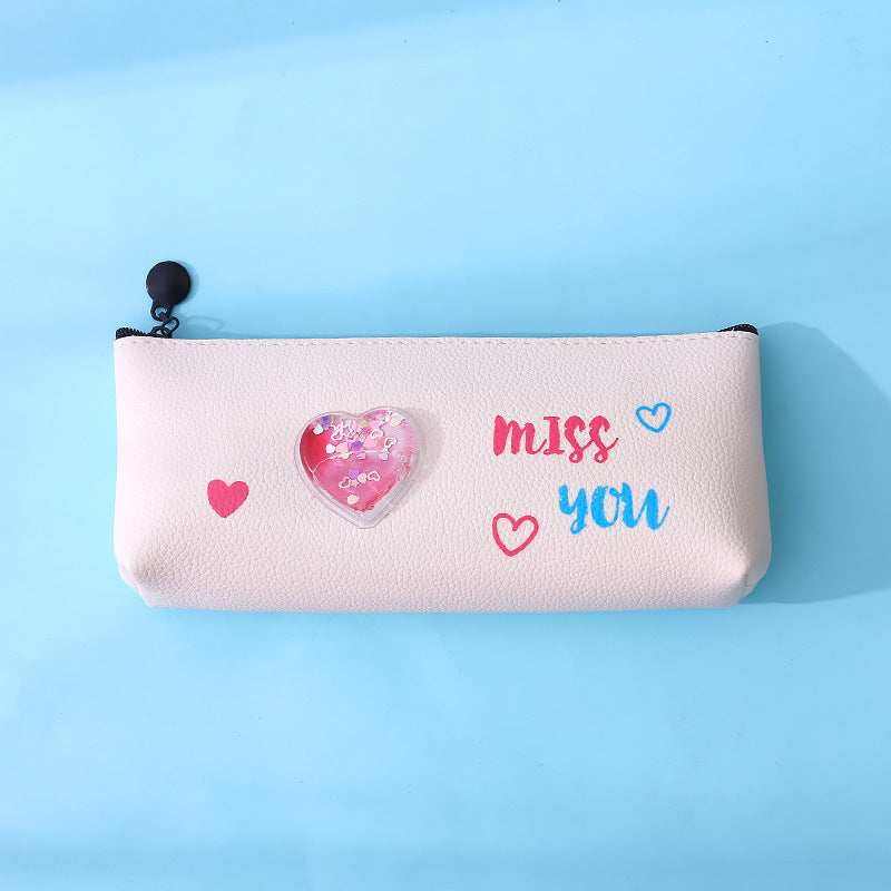 Creative Pencil Case School Strawberry Cherry Pencil Bags Stationery PU Leather Pencil Bag School Supplies Students Gifts