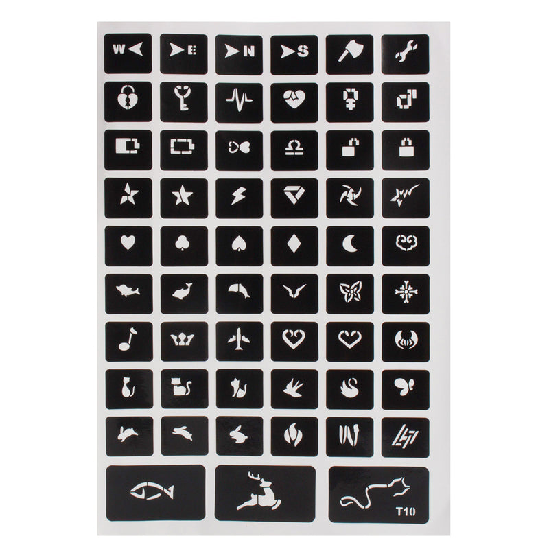 200Pcs Stencils Glitter Tattoo Accessories Girl Princess Body Art Airbrush Painting Kit