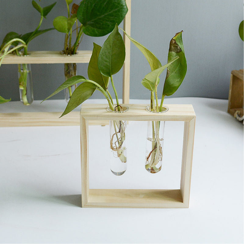 Wooden Test Tube Rack Flower Arrangement Hydroponic Plant Decorations