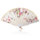 Chinese Japanese Lace Silk Folding Hand Held Dance Fan Flower Party Wedding Gift