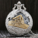Deffrun Vintage Style Silver Case Unisex Watch 3D Design Cover Pocket Watches