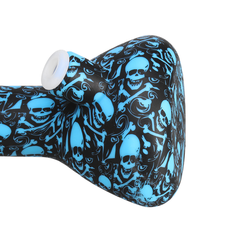 Portable Silicone Hoo-kah Water Pipe Tob-acco Ciga-rette Skull Pipe 13.5 Inch