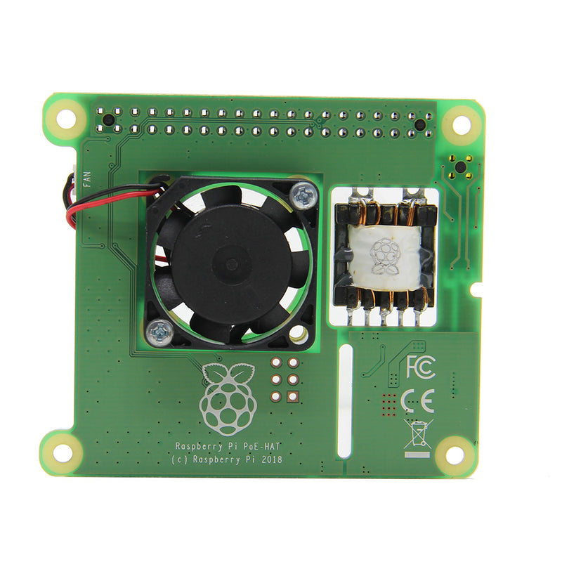 PoE HAT IEEE802.3af 5V 2.5A Output Power Over Ethernet Expansion Board + Cooling Fan for Raspberry Pi 3 Model B+(Plus)