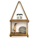 1/2/3Tier Wooden Wall Mounted Rope Floating Storage Shelf Kitchen Rack Hanging Shelves Holder