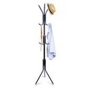 6/9 Hooks Stand Coat Rack Tree Hat Jacket Umbrella Cloth Hanger Holder Metal Storage