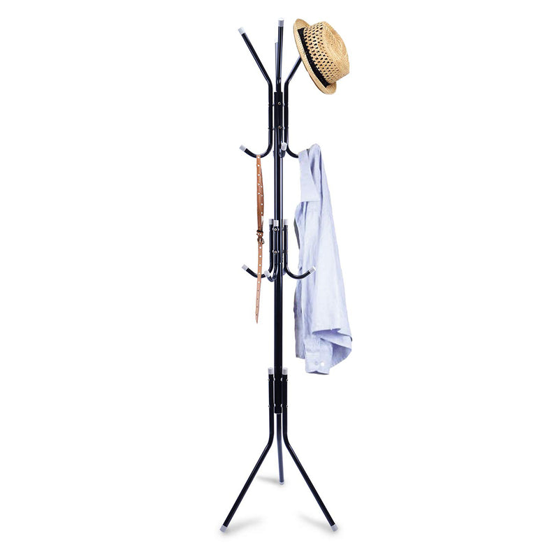 6/9 Hooks Stand Coat Rack Tree Hat Jacket Umbrella Cloth Hanger Holder Metal Storage