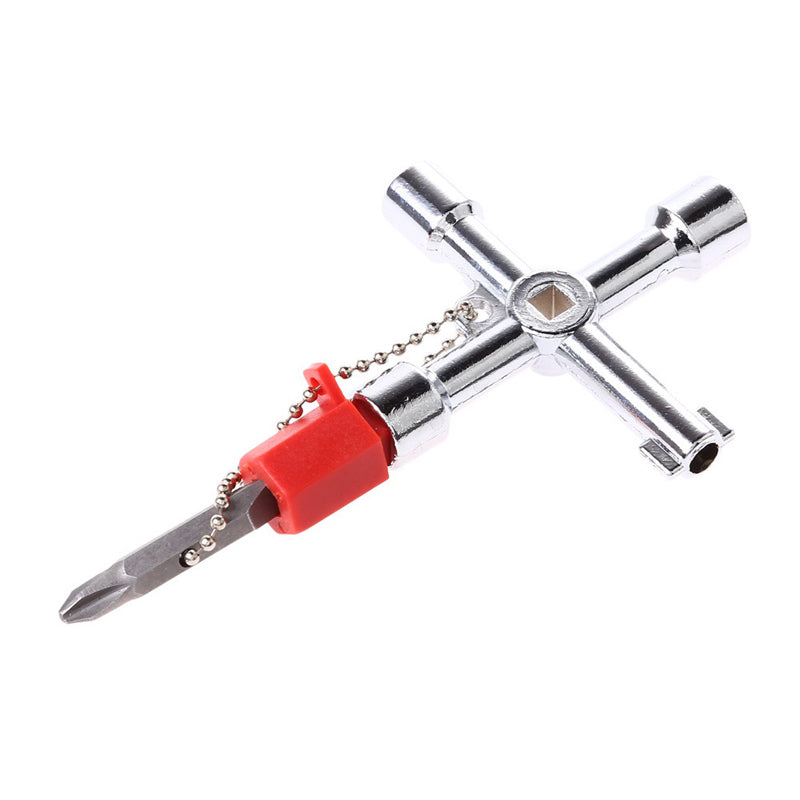 5 In 1 Cross Switch Key Wrench with Accessories Universal Square Triangle Train Electrical Cupboard