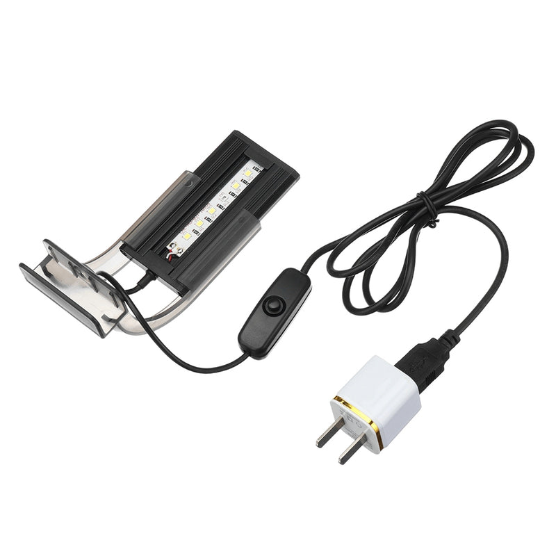 1.5W 8cm Adjustable 2835 LED Aquarium Fish Tank Super Slim Light Lamp Black